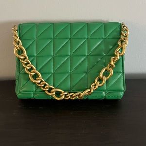 Zara green chain bag